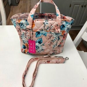Vera Bradley Performance Twill Multistrap Shoulder Bag Peach Blossom Bouquet NWT